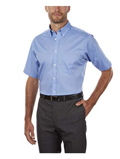 IZOD Men's Regular Fit Short Sleeve Solid Dress Shirt