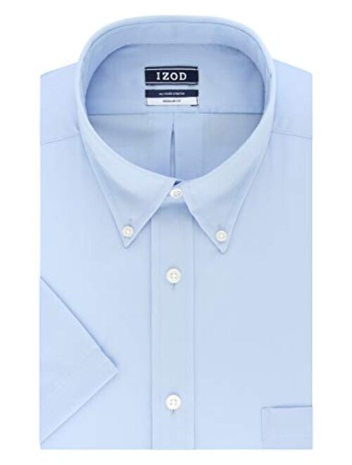 IZOD Men's Regular Fit Short Sleeve Solid Dress Shirt