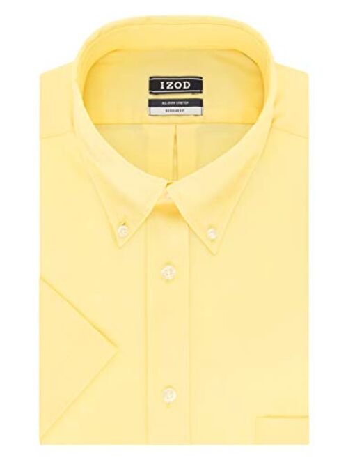 IZOD Men's Regular Fit Short Sleeve Solid Dress Shirt