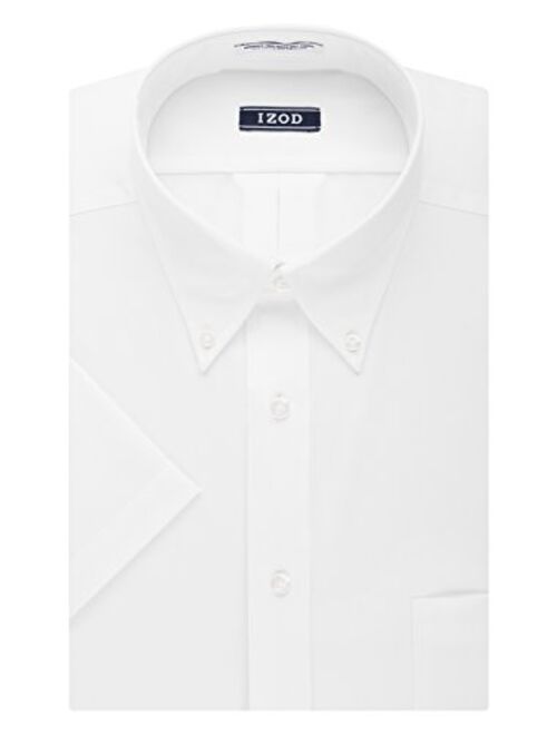 IZOD Men's Regular Fit Short Sleeve Solid Dress Shirt