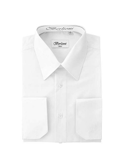 Italy French Convertible Cuff Solid Mens Dress Shirt