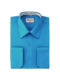 Italy French Convertible Cuff Solid Mens Dress Shirt