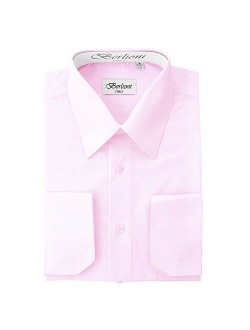 Italy French Convertible Cuff Solid Mens Dress Shirt