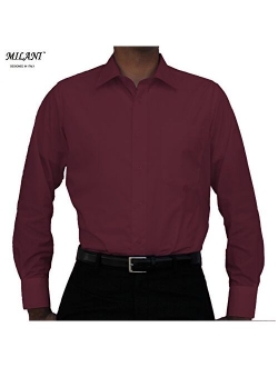 Milani Men's Dress Shirt with Convertible Cuffs