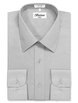 Italy Men's Long Sleeve Solid Premium Dress Shirt