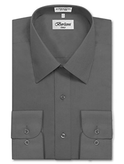 Italy Men's Long Sleeve Solid Premium Dress Shirt