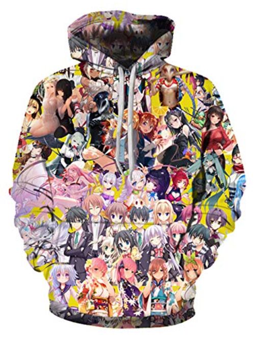 Azuki Unisex 3D Graphic Printed Sweatshirts Hooded