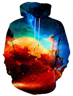 Yasswete Unisex 3D Graphic Printed Pullover Hooded Sweatshirts with Pockets