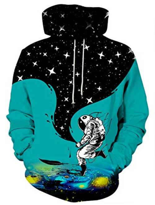 Yasswete Unisex 3D Graphic Printed Pullover Hooded Sweatshirts with Pockets