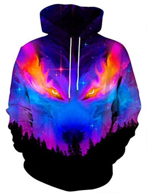 Yasswete Unisex 3D Graphic Printed Pullover Hooded Sweatshirts with Pockets