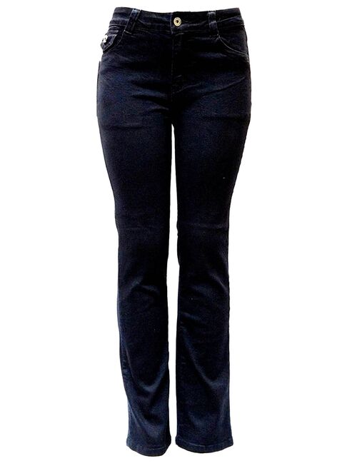 Jack David Women's Flop Pocket Straight Stretch Denim Jeans Pants NAVY