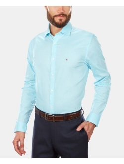 Men's Slim-Fit Stretch Solid Long Sleeve Dress Shirt