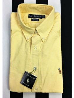 New! RALPH LAUREN Long Sleeve Button Down Collar Oxford YARMOUTH Dress Shirt