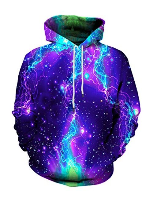 LAIDIPAS Unisex Realistic 3D Graphic Printed Big Pockets Drawstring Pullover Hoodie Hooded Sweatshirt