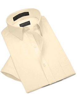 Guytalk Men's Solid Short Sleeve Dress Shirt