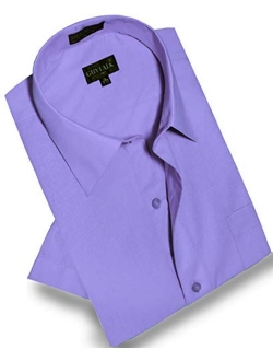 Guytalk Men's Solid Short Sleeve Dress Shirt