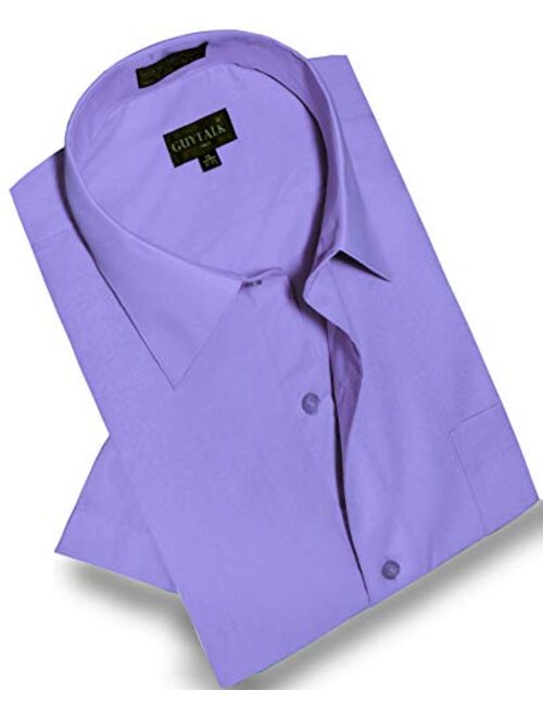 Guytalk Men's Solid Short Sleeve Dress Shirt