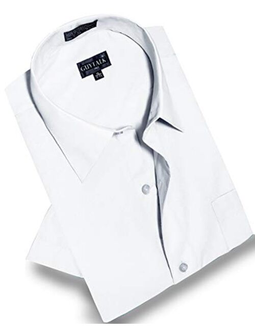 Guytalk Men's Solid Short Sleeve Dress Shirt