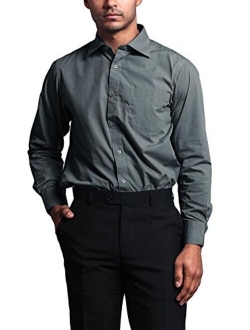 G-Style USA Men's Regular Fit Long Sleeve French Convertible Cuff Dress Shirt