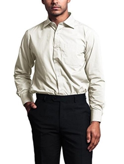 G-Style USA Men's Regular Fit Long Sleeve French Convertible Cuff Dress Shirt