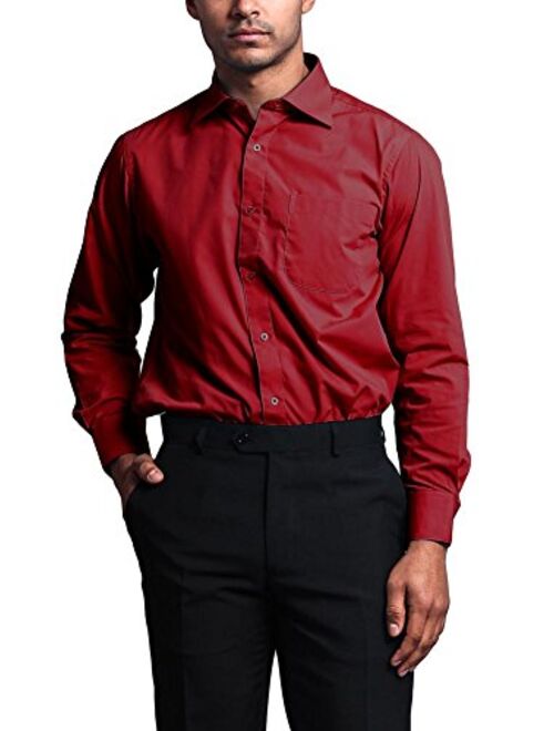 G-Style USA Men's Regular Fit Long Sleeve French Convertible Cuff Dress Shirt