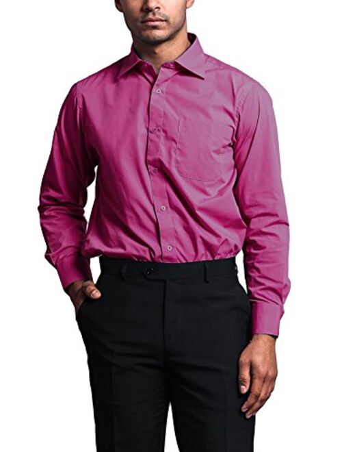 G-Style USA Men's Regular Fit Long Sleeve French Convertible Cuff Dress Shirt