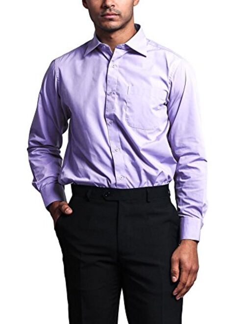 G-Style USA Men's Regular Fit Long Sleeve French Convertible Cuff Dress Shirt