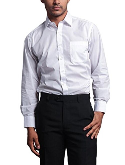 G-Style USA Men's Regular Fit Long Sleeve French Convertible Cuff Dress Shirt