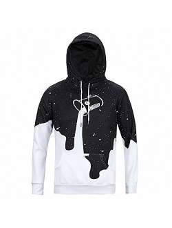 ZUEVI Men's Unisex Novelty 3D Graphic Printed Pullover Hoodies Sweatshirt with Pockets