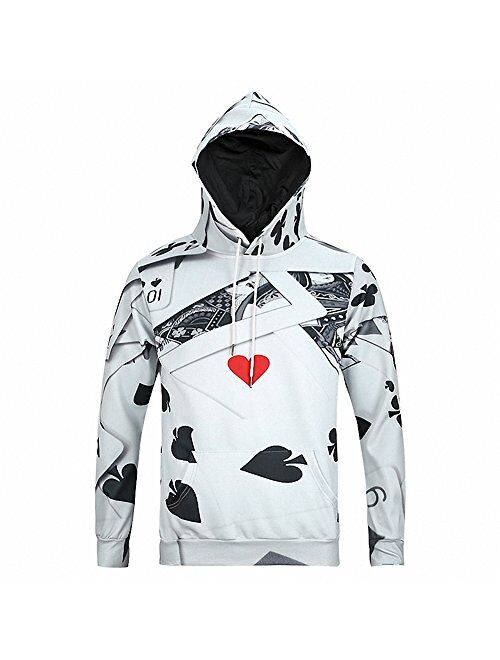 ZUEVI Men's Unisex Novelty 3D Graphic Printed Pullover Hoodies Sweatshirt with Pockets