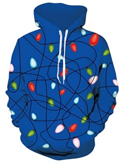 UNIFACO Unisex Realistic 3D Graphic Printed Galaxy Pullover Hoodie Funny Pattern Hooded Sweatshirts Pockets