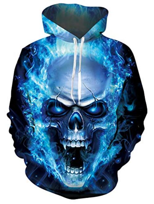 UNIFACO Unisex Realistic 3D Graphic Printed Galaxy Pullover Hoodie Funny Pattern Hooded Sweatshirts Pockets