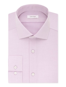 Men's Slim-Fit Non-Iron Performance Spread Collar Herringbone Dress Shirt