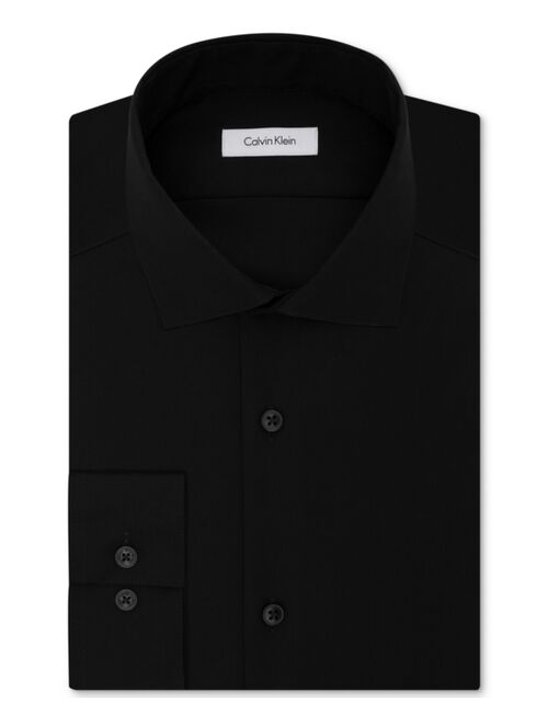 Calvin Klein Men's Slim-Fit Non-Iron Performance Spread Collar Herringbone Dress Shirt