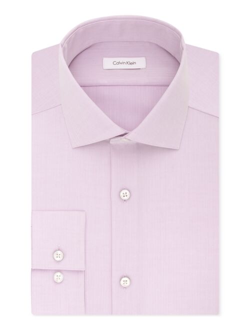 Calvin Klein Men's Slim-Fit Non-Iron Performance Spread Collar Herringbone Dress Shirt