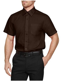 NE PEOPLE Men's Classic Regular Fit Button Down Short Sleeve Solid Color Dress Shirts S-5XL