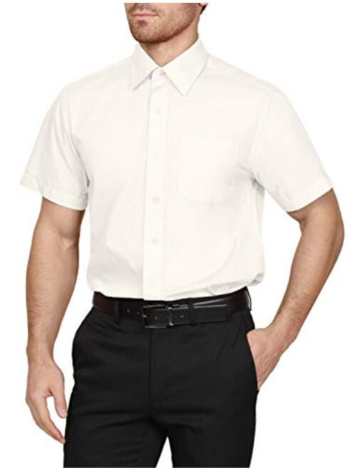 NE PEOPLE Men's Classic Regular Fit Button Down Short Sleeve Solid Color Dress Shirts S-5XL