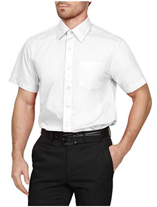 NE PEOPLE Men's Classic Regular Fit Button Down Short Sleeve Solid Color Dress Shirts S-5XL