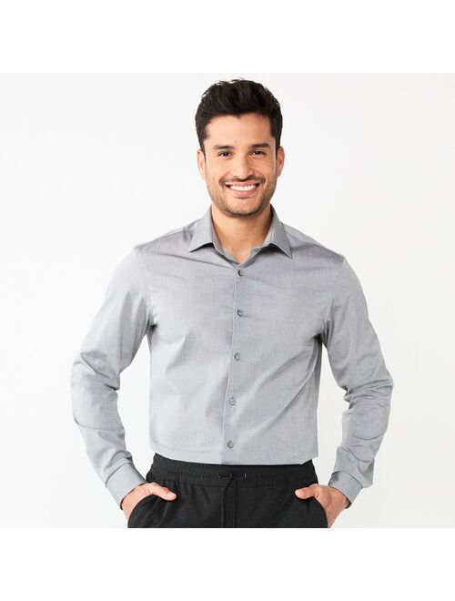 Men's Apt. 9 Premier Flex Slim-Fit Spread-Collar Long Sleeve Dress Shirt