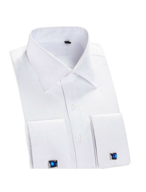 French Cuff Formal Business Party Wedding Tuxedo Dress Cufflink Shirt