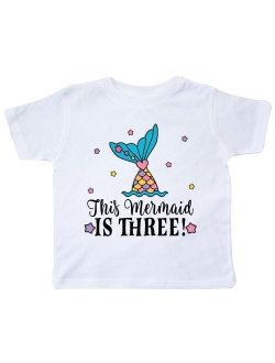 3rd Birthday Mermaid Tail Girls Party Toddler T-Shirt