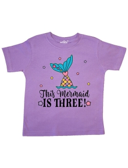 3rd Birthday Mermaid Tail Girls Party Toddler T-Shirt