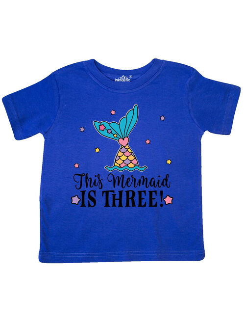 3rd Birthday Mermaid Tail Girls Party Toddler T-Shirt