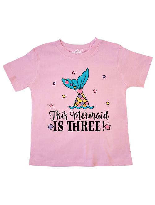 3rd Birthday Mermaid Tail Girls Party Toddler T-Shirt