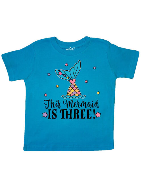 3rd Birthday Mermaid Tail Girls Party Toddler T-Shirt