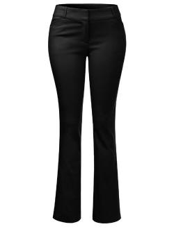 MixMatchy Women's High Waist Comfy Stretchy Bootcut Trouser Pants