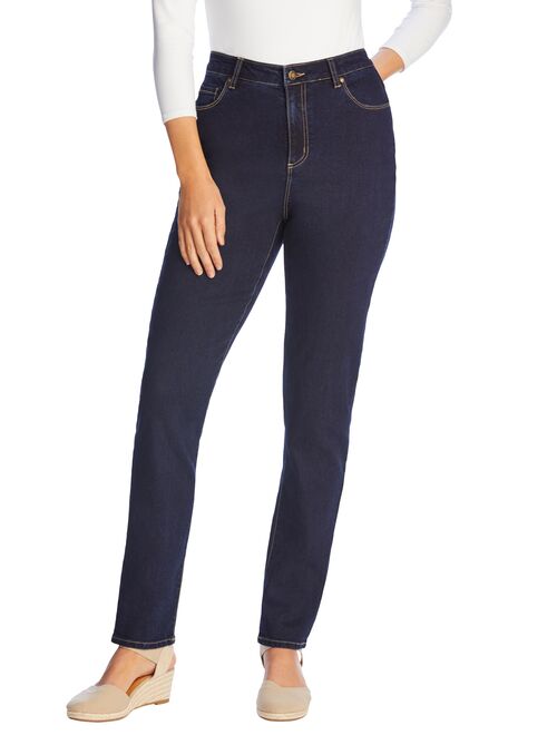 Woman Within Women's Plus Size Petite Perfect Straight Leg Jean Jean