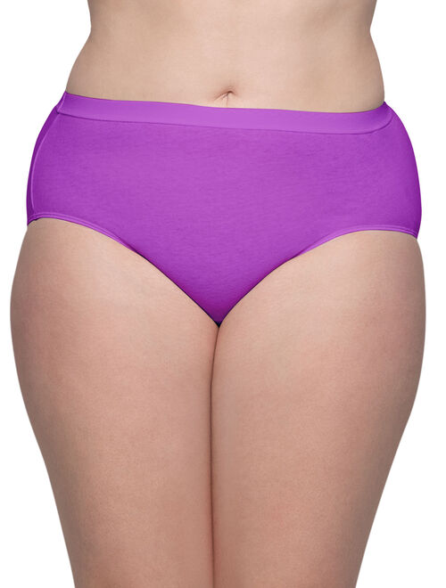 Fit for Me by Fruit of the Loom Fit for Me Women's Plus Comfort Covered Cotton Assorted Brief Underwear, 6 Pack