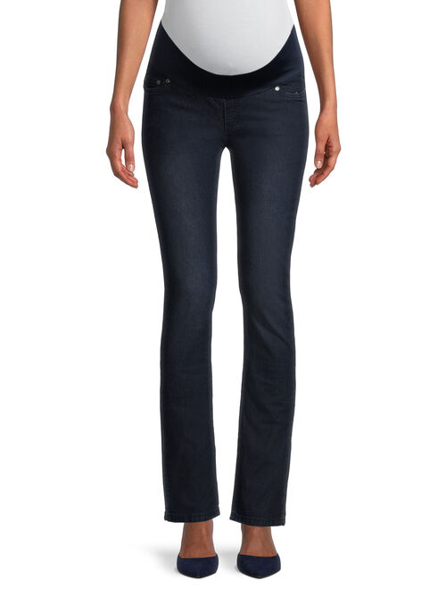 Maternity Oh! Mamma Straight Leg Jeans with Demi Panel (Available in Plus Sizes)