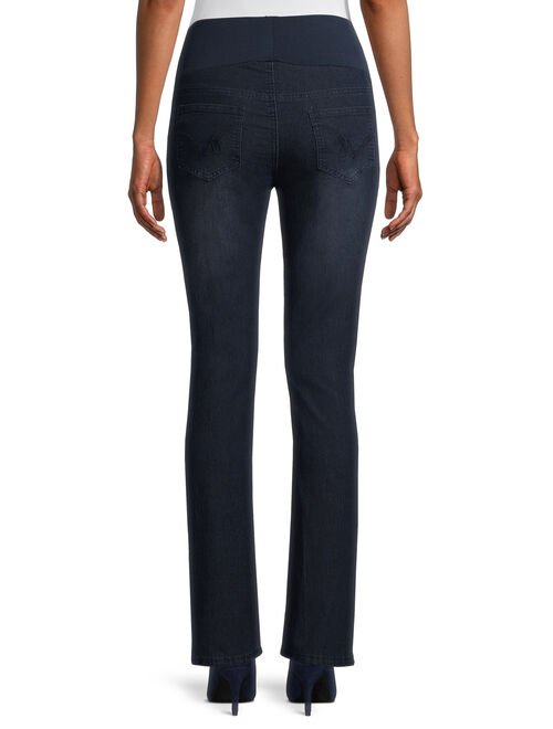 Maternity Oh! Mamma Straight Leg Jeans with Demi Panel (Available in Plus Sizes)